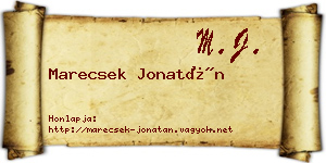 Marecsek Jonatán névjegykártya